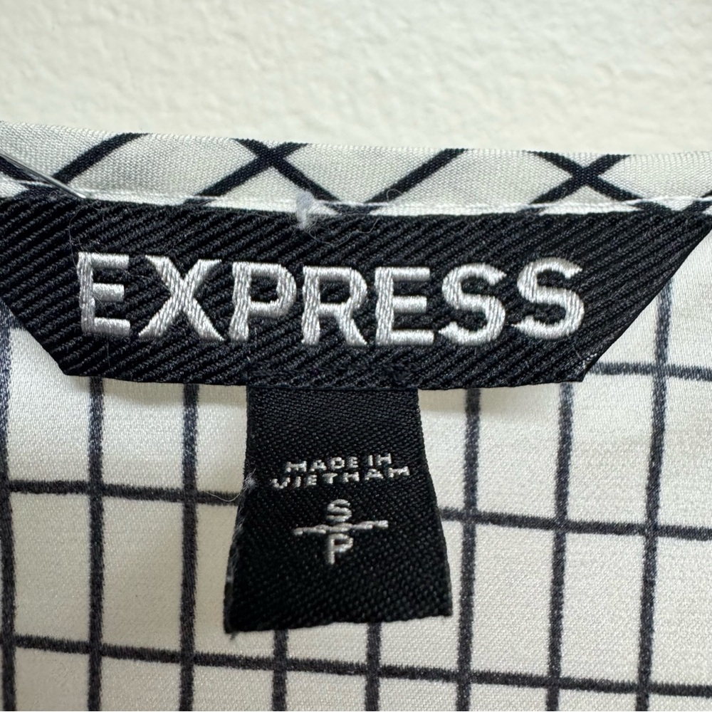 Express Monochrome Grid Pattern Blouse - image 2